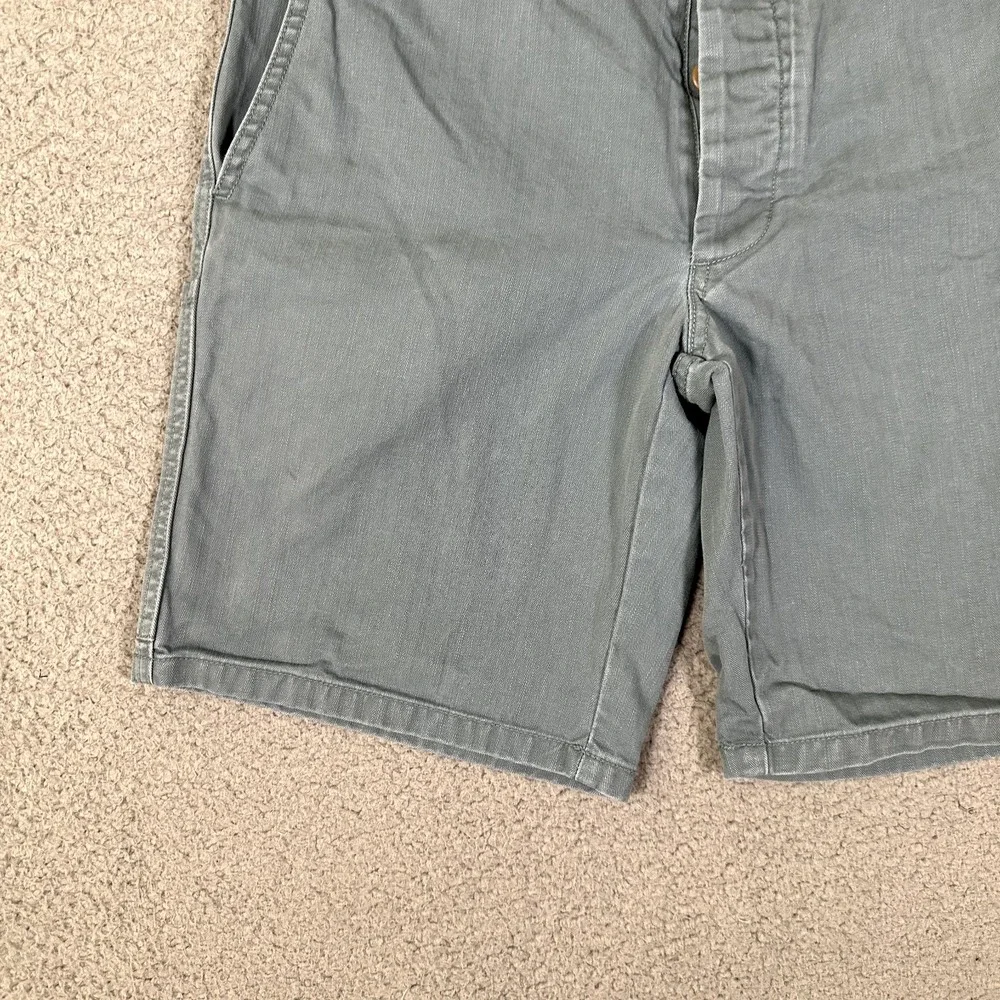 Wallace & Barnes Shorts Mens‎ 30 Blue Cotton Button Fly Casual Preppy Chino Logo